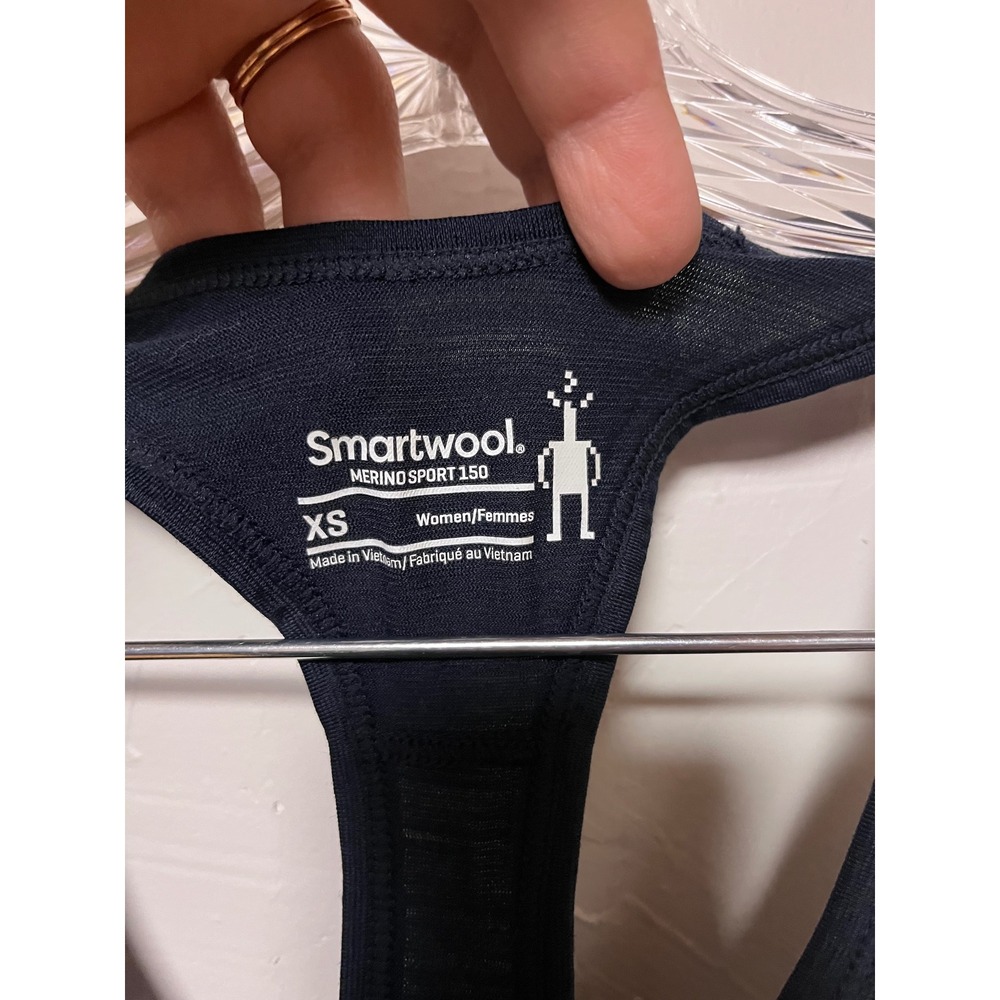 Smartwool Merino Sport 150 Tank Top Navy Blue Mountain Graphic Racerback XS - Picture 2 of 6